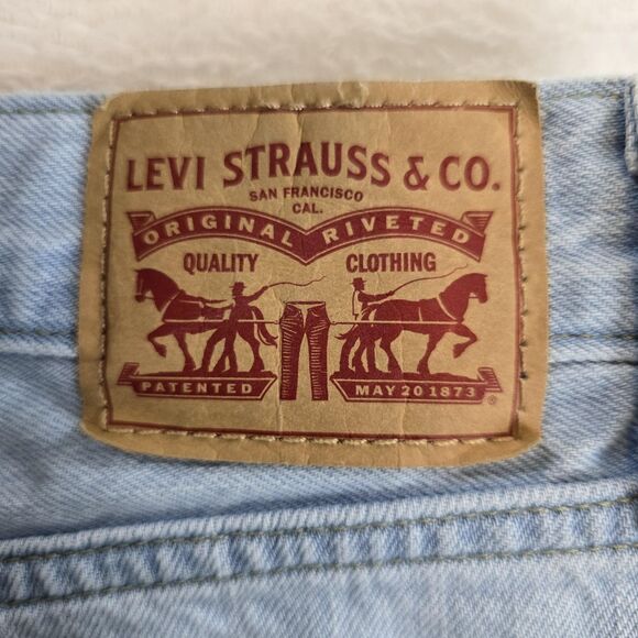 Levis Low Pro Straight Jeans Womens 29 Light Wash Ripped Distressed Cotton - Picture 8 of 16